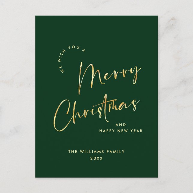 Elegant minimalistisk God jul Hälsning Helg Vykort (Framsida)