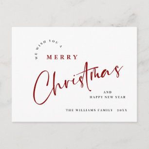 Elegant minimalistisk God jul Hälsning Helg Vykort