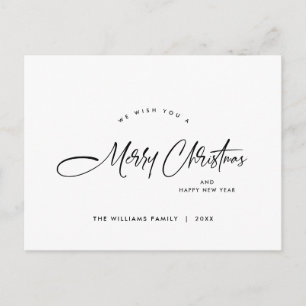Elegant minimalistisk God jul Hälsning Helg Vykort