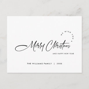 Elegant minimalistisk God jul Hälsning Helg Vykort