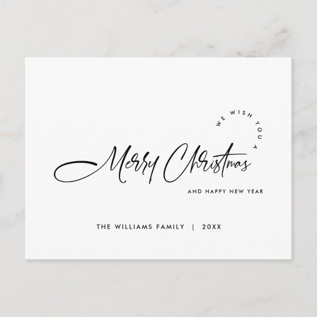 Elegant minimalistisk God jul Hälsning Helg Vykort (Framsida)