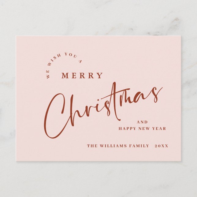 Elegant minimalistisk God jul Hälsning Helg Vykort (Framsida)