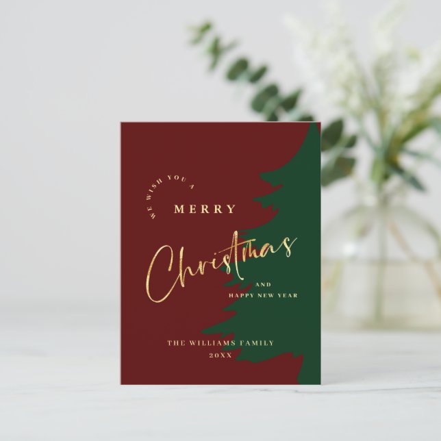 Elegant minimalistisk God jul Hälsning Helg Vykort (Stående Fram)