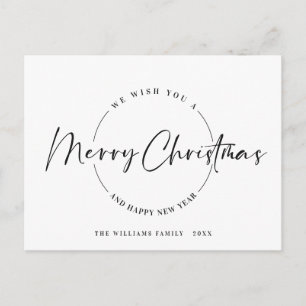 Elegant minimalistisk God jul Hälsning Helg Vykort
