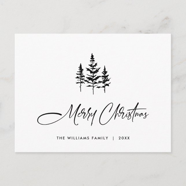 Elegant minimalistisk God jul Hälsning Helg Vykort (Framsida)