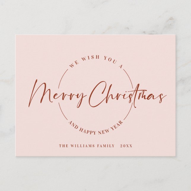 Elegant minimalistisk God jul Hälsning Helg Vykort (Framsida)