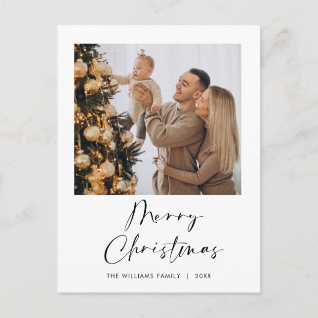 Elegant minimalistisk God jul Hälsning Helg Vykort (Framsida)