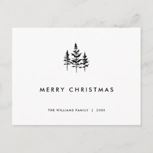 Elegant minimalistisk God jul Hälsning Helg Vykort