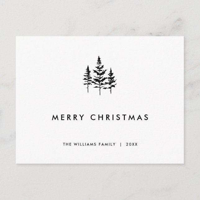 Elegant minimalistisk God jul Hälsning Helg Vykort (Framsida)