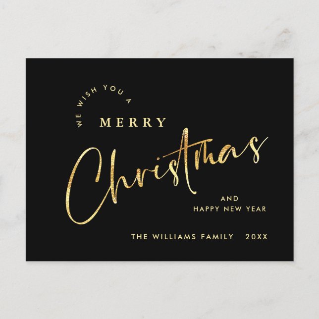 Elegant minimalistisk God jul Hälsning Helg Vykort (Framsida)
