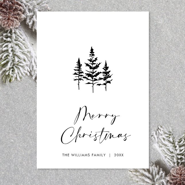 Elegant minimalistisk God jul Hälsning Julkort (Zazzle Elegant Minimalist Christmas Greeting QR code Holiday Card)