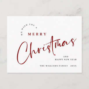Elegant minimalistisk God jul Hälsning Vykort