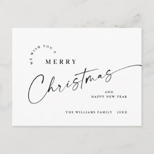 Elegant minimalistisk God jul Hälsning Vykort
