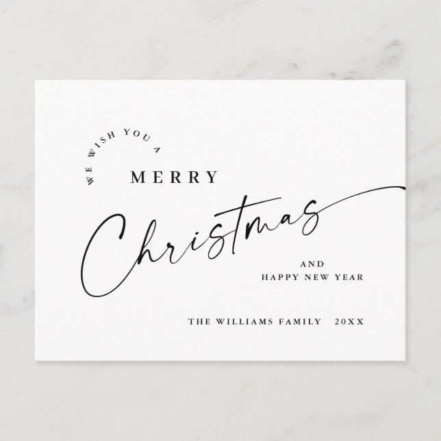 Elegant minimalistisk God jul Hälsning Vykort (Framsida)