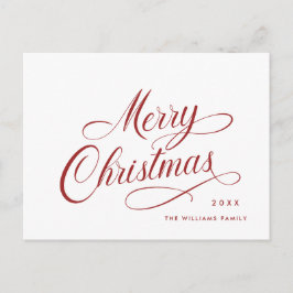 Elegant minimalistisk God Jul hälsning Vykort