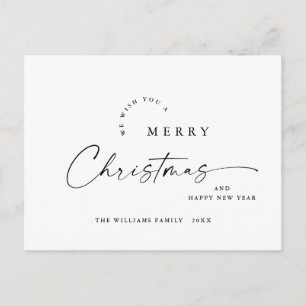 Elegant minimalistisk God jul Hälsning Vykort