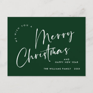 Elegant minimalistisk God jul Hälsning Vykort