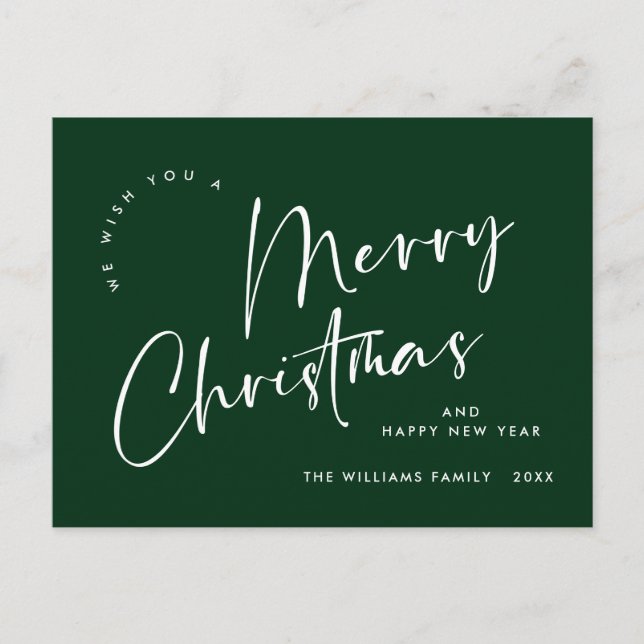 Elegant minimalistisk God jul Hälsning Vykort (Framsida)