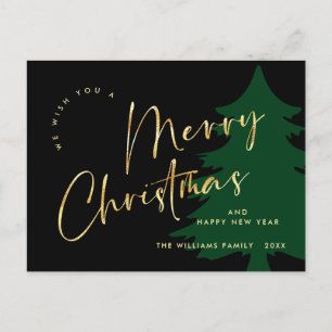 Elegant minimalistisk God jul Hälsning Vykort