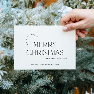 Elegant minimalistisk God jul Hälsning Vykort