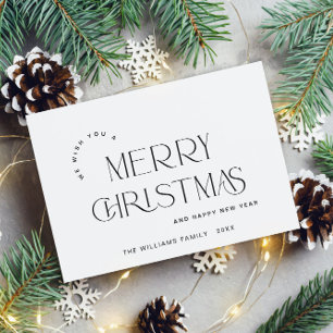Elegant minimalistisk God jul Hälsning Vykort