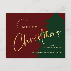 Elegant minimalistisk God jul Hälsning Vykort