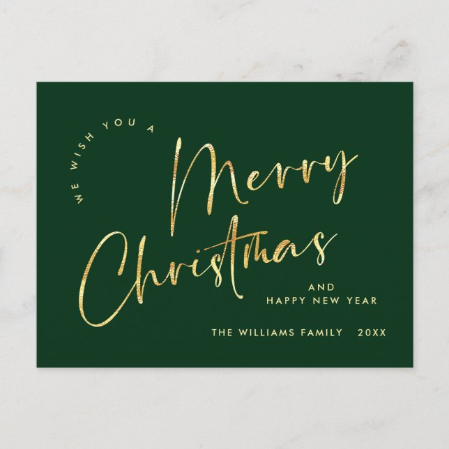 Elegant minimalistisk God jul Hälsning Vykort (Framsida)