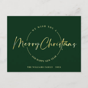 Elegant minimalistisk God jul Hälsning Vykort