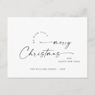Elegant minimalistisk God jul Hälsning Vykort