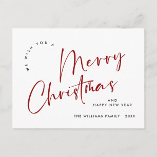 Elegant minimalistisk God Jul hälsning Vykort
