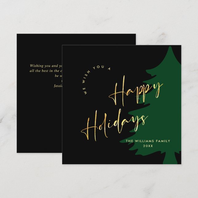 Elegant Minimalistisk God jul Modern Hälsning Julkort (Fram/baksida)