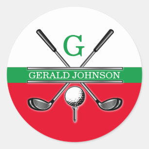 Elegant minimalistisk golfmonogram runt klistermärke