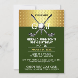 Elegant minimalistisk golfmonogramdesign inbjudan
