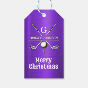 Elegant minimalistisk golfmonogramdesign presentetikett