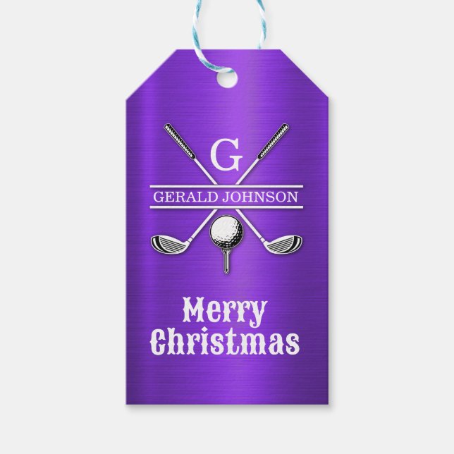 Elegant minimalistisk golfmonogramdesign presentetikett (Framsidan)