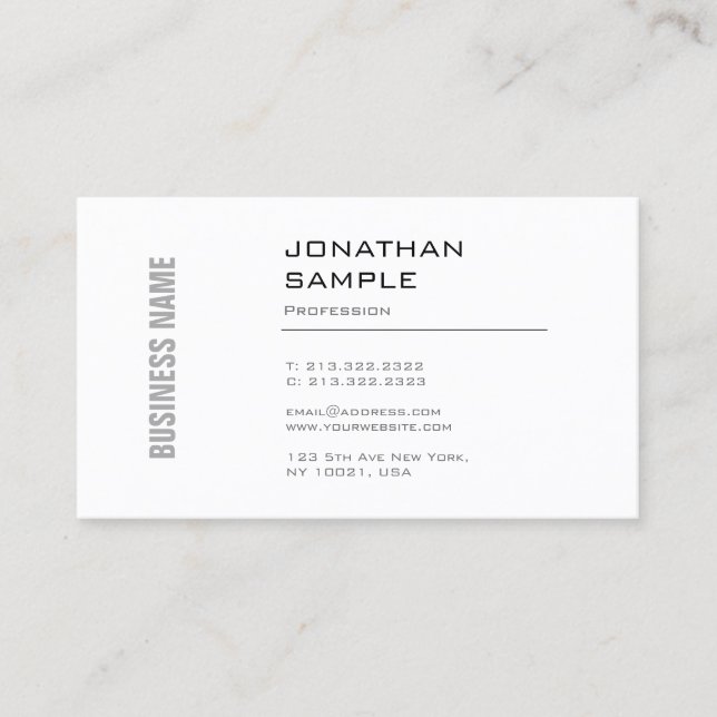 Elegant minimalistisk grafisk design trendig enfal visitkort (Framsida)