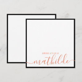 Elegant Minimalistisk Gräns-färgskript i svart Nam Anteckningskort