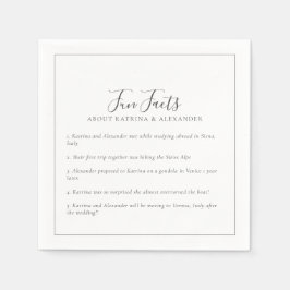 Elegant Minimalistisk Grått- och vit Roligt Facts  Pappersservett