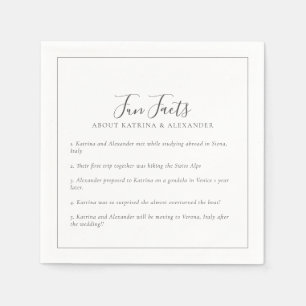 Elegant Minimalistisk Grått- och vit Roligt Facts Pappersservett