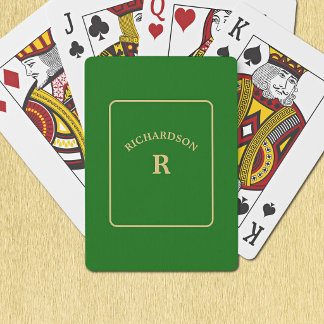 Elegant minimalistisk grön och guld bro solitaire casinokort