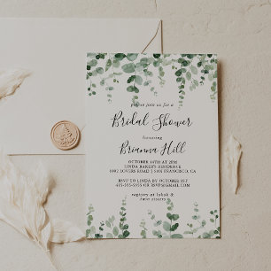 Elegant Minimalistisk Grönt Eucalyptus Möhippa Inbjudningar