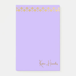 Elegant Minimalistisk Guld accentlavender Post-it Block