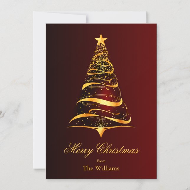 Elegant Minimalistisk guld-jul Hälsning Julkort (Framsida)