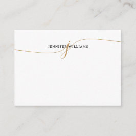 Elegant minimalistisk guld kalligrafi monogram anteckningskort