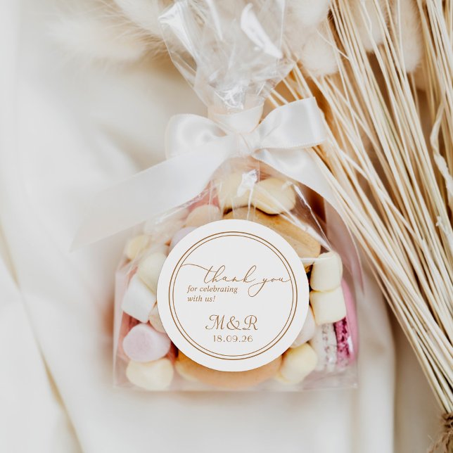 Elegant Minimalistisk Guld-Tack Runt Klistermärke (Skapare uppladdad)