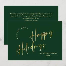 Elegant Minimalistisk Hälsning under den gyllene j Julkort