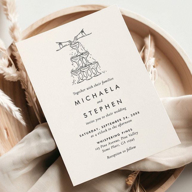 Elegant Minimalistisk Hand plockade Bröllop Inbjudningar (Skapare uppladdad)