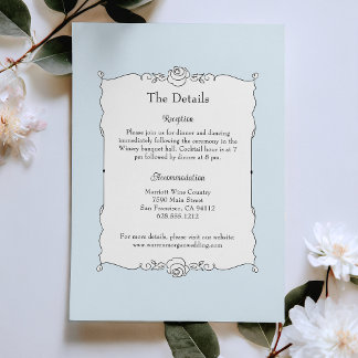 Elegant minimalistisk handritad rosram tilläggskort