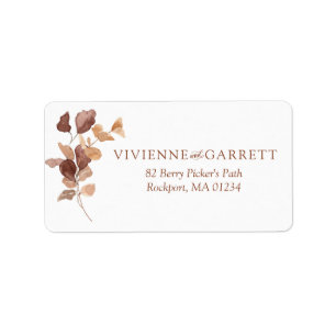 Elegant Minimalistisk Höst löv Bröllop Adressetikett