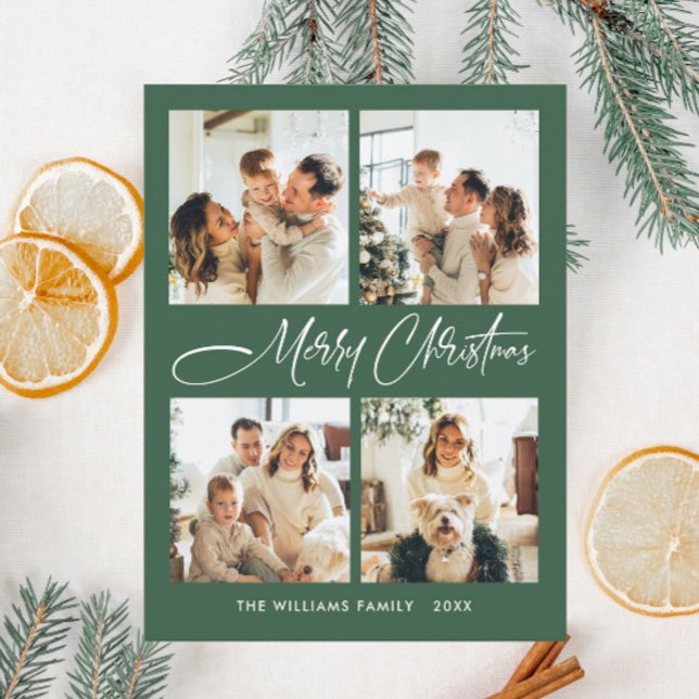 Elegant minimalistisk jul 4 Foto hälsning Vykort (Skapare uppladdad)